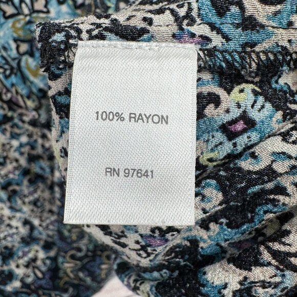 J. Jill V-Neck Floral Watercolor Tunic Blouse Women's Size Large Multicolor - Picture 9 of 12